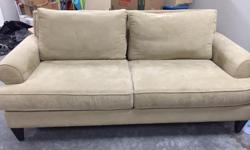 Must Sell!! Urban Barn microfibre couch no rips or tears. Great condition; smoke free home