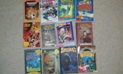 28 childrens chapter books titles include
- Bunniclua
- Bunnicula Returns
- The Rink Rats
- The Hardy boys slam dunk
- the spiderwick cronicles
- the spiderwick cronicles goblins attack
- slapshot
-sir fartsalot
-the celery strikes at midnight
-rangers