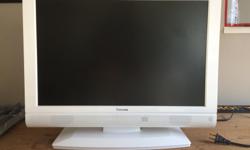 White Venturer LCD TV in great condition, picture is good and internal speakers all work and sound great. The DVD player was working recently but now doesn't seem to be reading discs currently, but the other inputs all work for consoles or players, cable