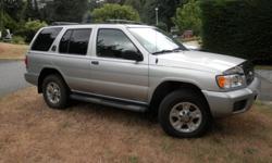 Make
Nissan
Model
Pathfinder
Year
2003
Colour
Silver
kms
162000
Trans
Automatic
Excellent shape inside & out with 162 000 Km. New Tires & complete Exhaust. No leaks, A/C blows cold, tow package. Great Value $6450.