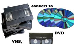 Hi I'm offering offering a way to keep your VHS 8 MM video tapes alive by re recording them on to DVD I only Charge $15 per DVD on tape conversion you get DVD + cover + blank label So if you want to keep those holiday parties & events. Birthday's,
