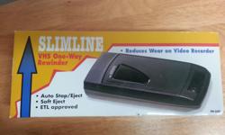 Brand new in box VHS one-way Rewinder with auto stop.