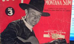 Vintage Wilf Carter Music Book, Copyright MCMXXXVIII (1938)
Cowboy songs No. 3, by Wilf Carter, who was a Canadian Country and Western singer, songwriter, guitarist, and yodeller, popularly known as Montana Slim.