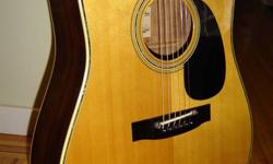 Vintage Fender F65 high model 6 string acoustic guitar. Made in Japan. Fender of Japan. Mother of pearl snowflake fingerboard markers. Abalone inlays around sound hole and top. Solid spruce top & rosewood side & back. Nice Martin D28 copy of the1970's. It