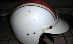 Late 1950's scooter helmet.  Needs cleaning & foam inside needs replacing.  Collector's item.  Asking $30 firm.