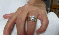 Size 6.25/6.50 Yellow 14K Gold Wedding/Engagement Ring Set
 
Real Diamonds, Clear, No inclusions (no carbon/minerals spots) Bonded together. $950.00
 
Original Price$5000.00