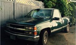Make
Chevrolet
Model
1500
Year
1997
Colour
Green
kms
210000
Trans
Automatic
97 Chev 1500 single cab 2-wheel drive, long box, v6 automatic, no a/c, crack in front windshield. Trucks been well kept with lots of repairs done, but shes still a 97'. Bought
