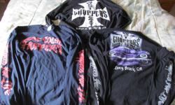 Three different West Coast Chopper shirts (size xxl) in good clean condition ,$15 each or $40 for all.