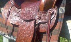 14" english jumping saddle. EXCELLENT CONDITION, fits my arab and quarter horse well. sadly out grown the saddle. fantastic pig skin leather and tree is good. $450.00
 
15" westren saddle. light brown. used but in great condition. $250.00
 
16.5" westren