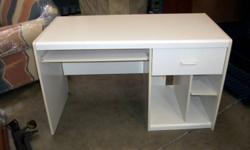 White Computer Desk with 1-drawer - Item#5306
Width  Depth  Height 
49 23 30 (in.) 124.46 58.42 76.2 (cm)
Item#:5306
***********************
You can check if items have been sold or still available by inputting
the item number into our website search
