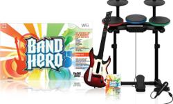 Band Heros taylor Swift addition has drums, microphone and red glitter guitar. Comes with the band hero game  drum stick has small crack but works fine.. used 3 times..not using so rather see someone get use out of it.  Reduced to $120.00
 
item are