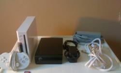 Wii in great condition with a hard drive that has 134 title games
Wii Flow app
no online play
4G SD card
HD cords
3 remotes
willing to trade for an XBOX 360