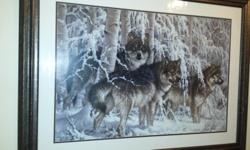 Wood framed print of Wolfpack $100