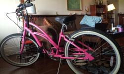 Pink Electra 7 speed Cruiser in great condition. Comes with custom seat, bell, and bike lock/keys. Asking 240 obo.