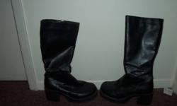 Womens dress boots size 9.They are Thinsulate insulation brand. They have 3" heels and are 16" tall altogether from floor to top of boot. They zip up from the inside of the leg and have squared toes. only worn a couple times asking $40 or best offer
