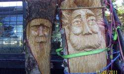 For sale, wood carving faces in the form of bird houses, bird feeders, walking sticks, and logs. Various prices and sizes. Please phone calls only.  Home (902)-678-5709, cell (902)-670-0101