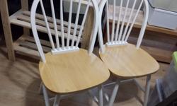 4 wood dining chairs. Two in good shape & two I purchased to re-purpose, but don't have the time for another project now.
$30 for all 4 or $5 each for the "project chairs" & $10 each for the good shape chairs.