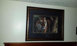 Large wood framed Tiger print $140