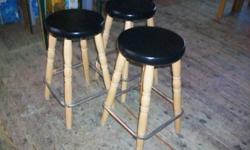 Wooden Bar Stools (3) seating height is 24"H in very good condition for $80.00