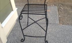 solid wrought iron bar/kitchen island chairs in black. Excellent shape, just add your own decorative pillows.
Price is for each individual chair. Will sell both for $100.00.