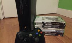 I am selling my Xbox 360 console that I have had for a couple years now because I do not use it anymore. It is in really good condition as I kept good care of it. It comes with one controller (which is a little beaten from the years of use) and 7 games.