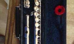 Flute for sale, includes cleaning rod and hard case in excellent condition.
Used by a high school student for band.