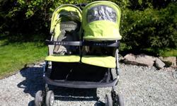 We used this stroller for our infant daughter and toddler boy (age 2). Easy to maneuver and narrow enough to fit through a single door. Simple to fold and not too heavy. Stored indoors.
Features:
-Weight: for 2 infants/toddlers up to 40 pounds each
