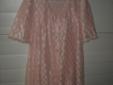 1960s Vintage Lingerie - Pink Lace Robe short Robe size M