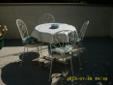 Antique wrought iron Patio Table & 4 chairs (ice cream pattern) 2' 6" round