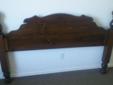 BEAUTIFUL SOLID DARK OAK QUEEN SIZE BED FRAME ( VERY NICE CONDITION )