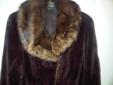 Beaver Fur Coat/ Sable Collar/ Brown/size 8