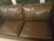 Dark Brown Leather 3 Seater Sofa