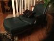 leather bergere chair with ottoman