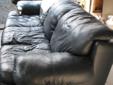 Navy Blue Leather Couch