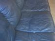 Navy Blue Leather Couch