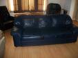 Navy Leather Couch
