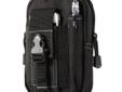 Tactical Military Molle Utility Belt Waist Phone Bag - Black