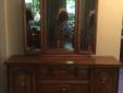 Wooden long dresser with mirror