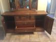 Wooden long dresser with mirror